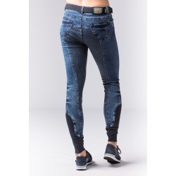Culotte d'équitation glam denim full grip