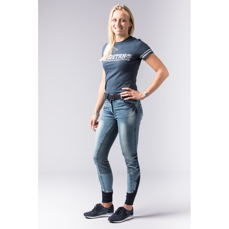 Culotte d'équitation glam denim full grip