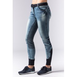 Culotte d'équitation glam denim full grip