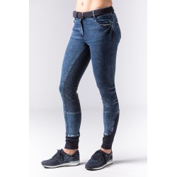 Culotte d'équitation glam denim full grip