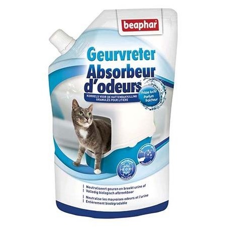 Granulés absorbeurs d'odeurs litière