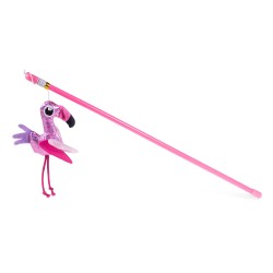 Jouet canne pour chat forme Flamant rose