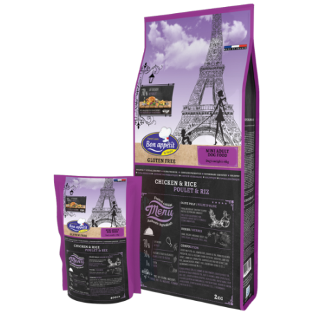 Croquettes "Bon Appetit" Adulte Mini Poulet et Riz. Sac de 2kg