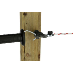 Isolateur de porte X3 zingué noir. Sachet de 10 pièces