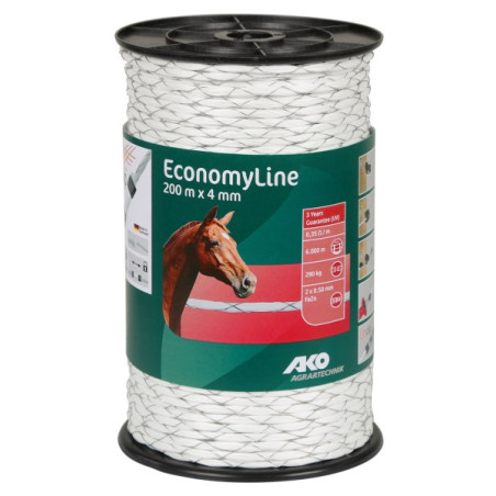 Cordelette Economyline croisée blanc 200m, 4mm