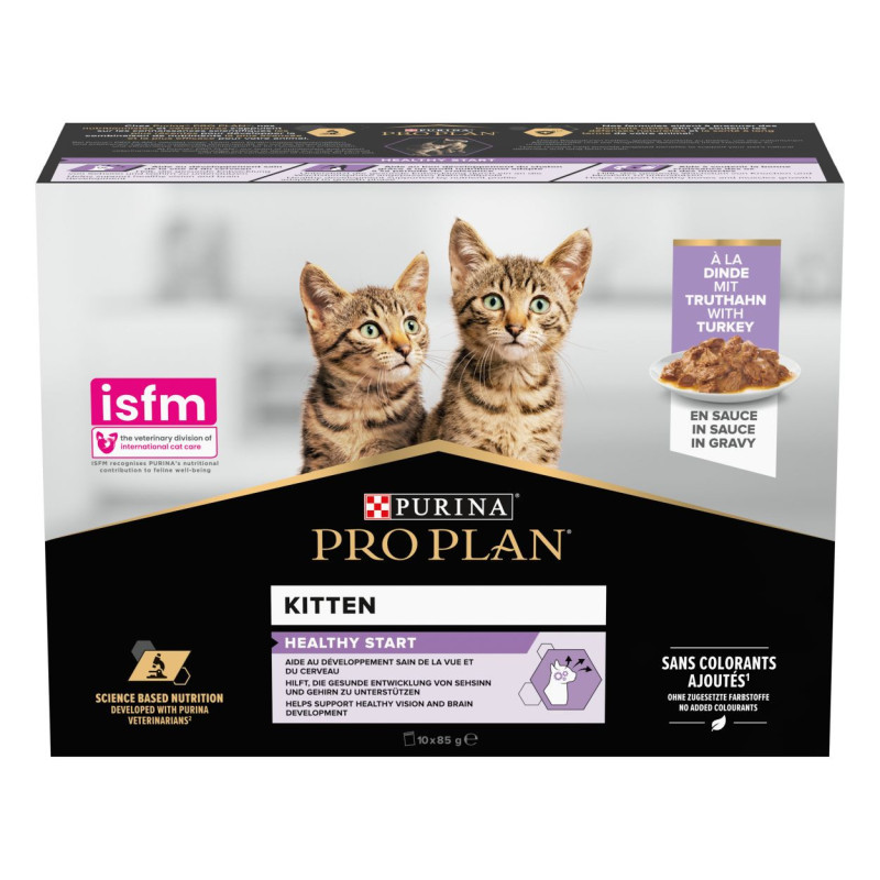 Pro Plan Kitten Dinde en sauce, alimentation humide chatons