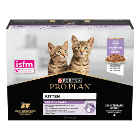 Pro Plan Kitten Dinde en sauce, alimentation humide chatons