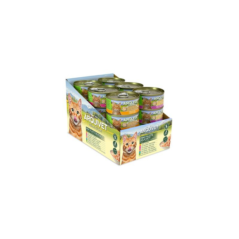 Aliment humide pour chat Arquivet, 6 recettes avec poulet