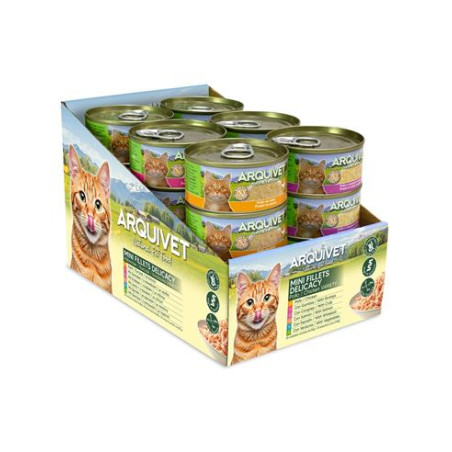 Aliment humide pour chat Arquivet, 6 recettes avec poulet